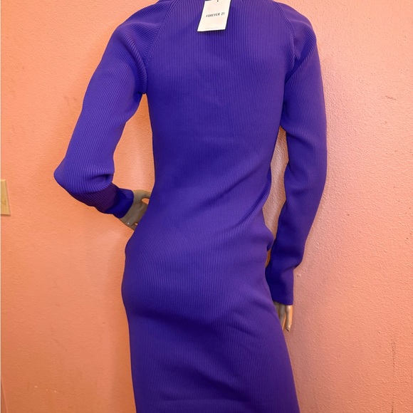 Forever 21 Ribbed Knit Square Neck Bodycon Dress – Purple – XL - Picture 7 of 8